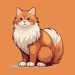 Cute Cat Cartoon character vector isolated illustration
