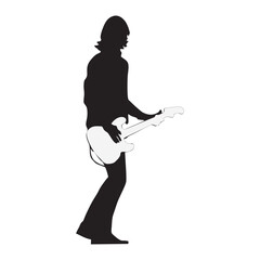 silhouette of a person playing guitar