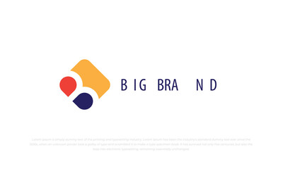 B logo combined with square shape in modern minimalist style