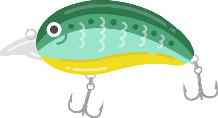 緑色のルアーのイラスト