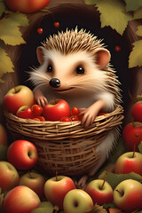 the introduced to an adorable hedgehog with apple