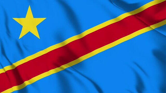 DR Congo flag background with seamless looping animation in 60 fps