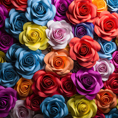 Colorful Roses Wallpaper 3d Art