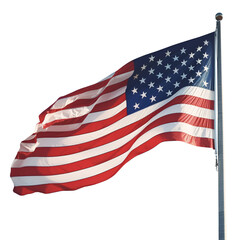 United States flag on Isolated blank background. USA