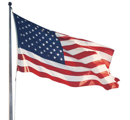 Obraz premium United States flag on Isolated blank background. USA