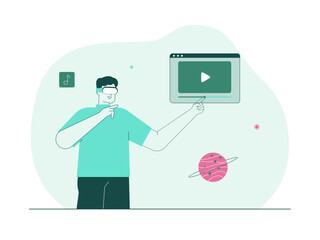 Metaverse technology future concept. Cyber virtual reality simulation. VR AI. Artificial intelligence. Global blockchain innovation connection. Futuristic networking experience.