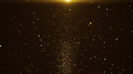 Golden wavy luxury particles are constantly flowing, luxurious awards ceremony, shining particle light stage. luxury awards ceremony video. Party celebration video, music stage TV show