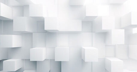 abstract 3d white cubes background