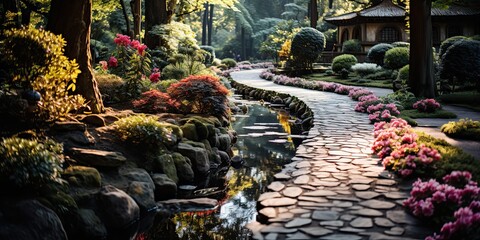 illustration of dreamlike gardens by generative AI