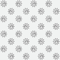 Cute Retro Sun Character Seamless Pattern