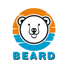 Beard head mascot logo