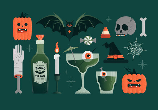 Halloween Vector Illustrations Set
