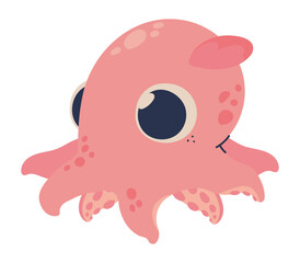 cute octopus sea life cartoon icon