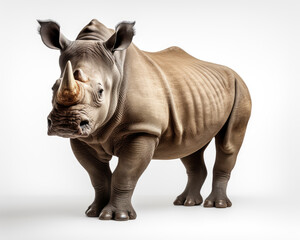 a rhinoceros jumping on isolate white background Generative ai - 627136617
