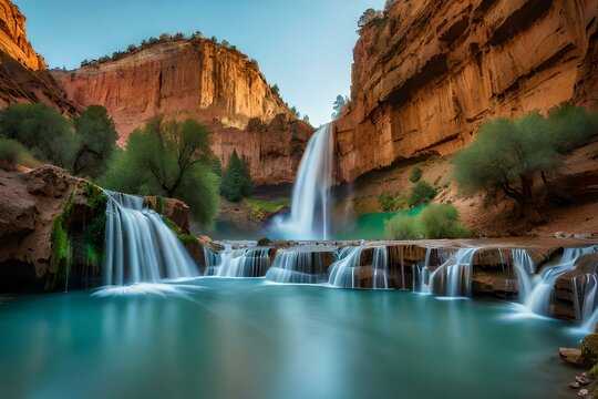 waterfall in the mountains