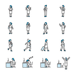 ビジネス女性のアイコン集 © stock-tarou