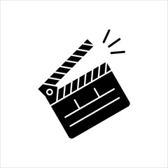 Fototapeta premium Clapperboard icon. sign for mobile concept and web design on white background