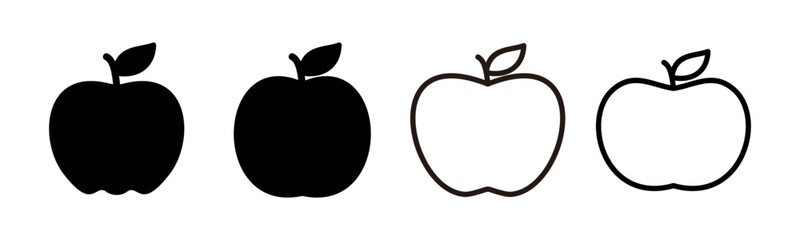 Apple icon set illustration. Apple sign and symbols for web design.