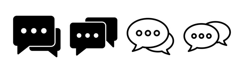Chat icon set illustration. speech bubble sign and symbol. comment icon. message