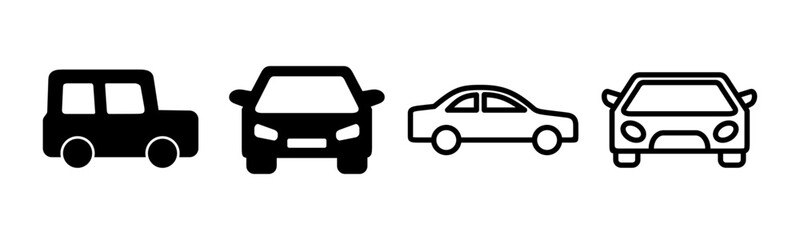 Obraz na płótnie Canvas Car icon set illustration. car sign and symbol. small sedan