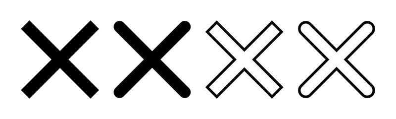 Fototapeta premium Close icon set illustration. Delete sign and symbol. cross sign