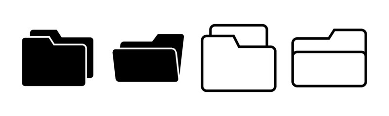 Folder icon set illustration. folder sign and symbol