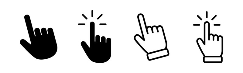Hand cursor icon set illustration. cursor sign and symbol. hand cursor icon clik