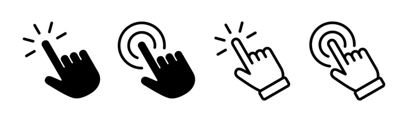 Hand click icon set illustration. pointer sign and symbol. hand cursor icon