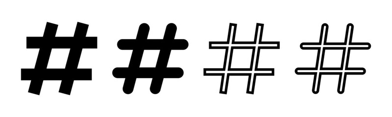 Obraz premium Hashtag icon set illustration. hashtag sign and symbol