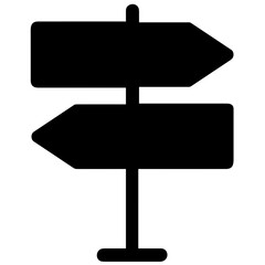 signpost direction icon symbol vector image. Illustration of the arrow information signboard guide destination design image.