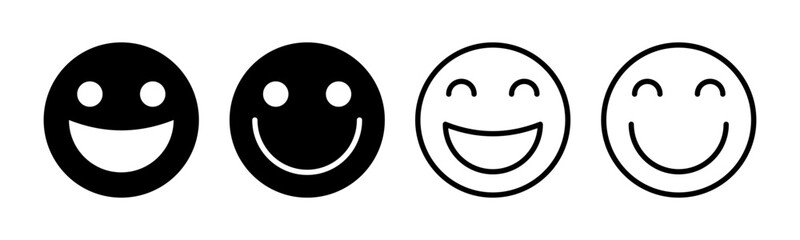 Fototapeta premium smile icon set illustration. smile emoticon icon. feedback sign and symbol