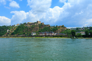Fototapeta premium Ehrenbreistien Fortress Koblenz