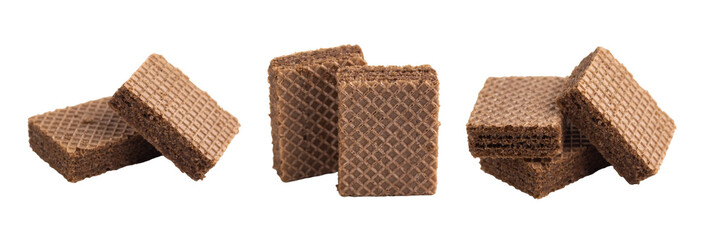 Chocolate wafer biscuit isolated on white