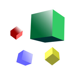 3d Cubes Shape vector illustration