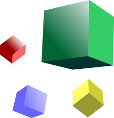 3d Cubes Shape png