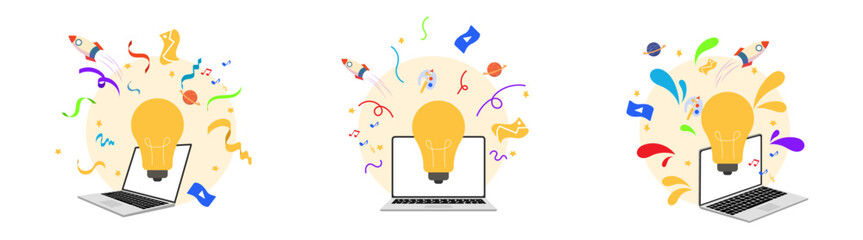 creativity illustration with lightbulb flat design style © izzul fikry (ijjul)