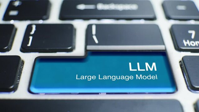 Keyboard LLM Button Pressed by hand finger