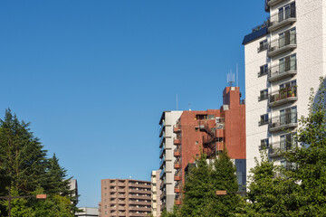 日本の住宅地　マンション　集合住宅