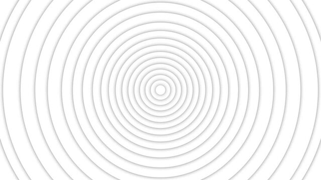 White light clean wavy concentric modern circular radial dynamic abstract background.  White color motion background,.