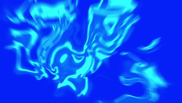 Abstract cyan and blue color wave glossy motion smoke liquid .271