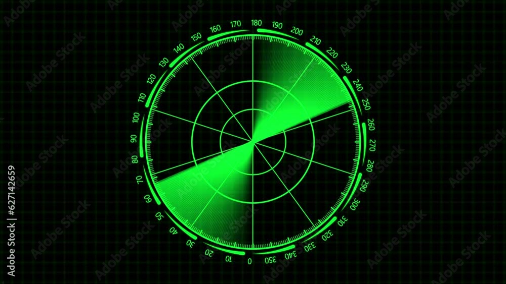 Poster radar screen detected for battle. radar hud with object on screen. motion tech.
