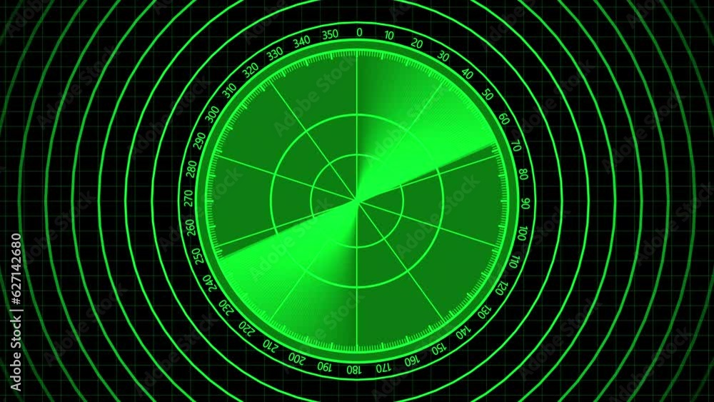Poster radar screen detected for battle. radar hud with object on screen. motion tech.