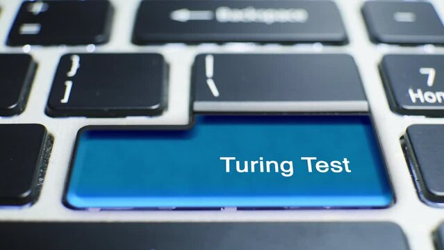 Keyboard Turing Test Button Pressed by hand finger