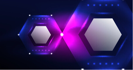 Abstract background neon hexagon vector illustration