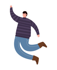 jumping young man avatar icon