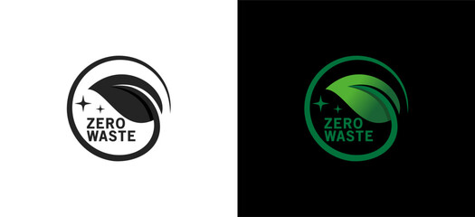 Natural zero waste logo creative modern design template - obrazy, fototapety, plakaty