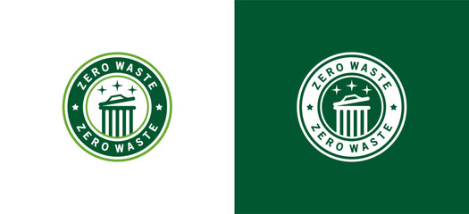 Natural zero waste logo label creative modern design template