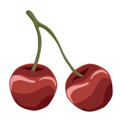 cherry fresh fruit icon design