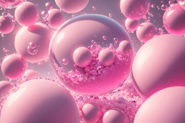 Fototapeta premium Abstract background of pink and white bubbles. 3d rendering, 3d illustration.
