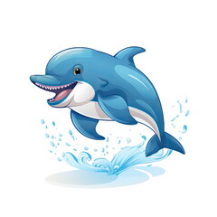Fototapeta premium Cartoon character of dolphin